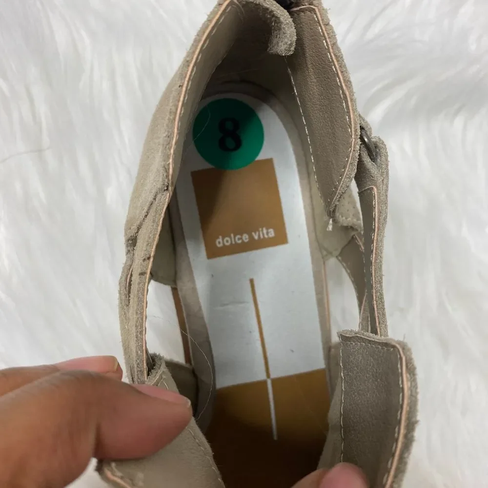 Dolce Vita Cream Tan Strappy Ankle Boots Size 8‎ - Picture 7 of 7